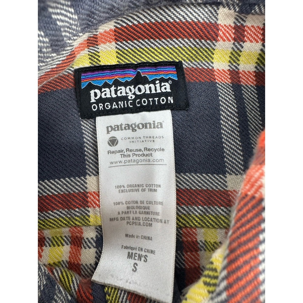 Patagonia Organic Cotton Button Up Shirt Blue Plaid Men's S - Picture 4 of 8